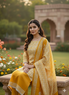  multi print gajji silk dress material 3