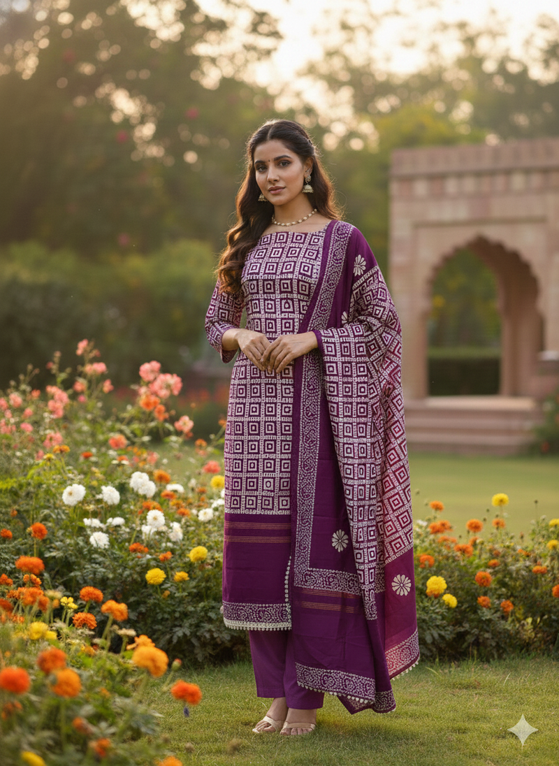 Women's multi print jacquard gajji silk dress material