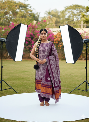  multi print jacquard gajji silk dress material 3