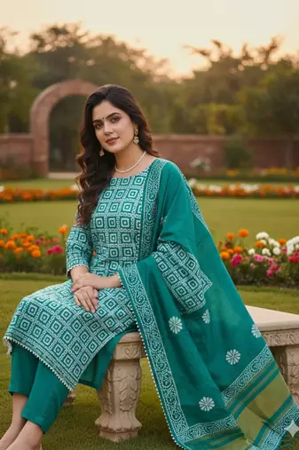  multi print jacquard gajji silk dress material