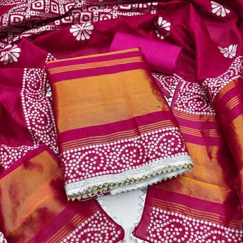  multi print jacquard gajji silk dress material 1