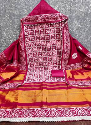 multi print jacquard gajji silk dress material 2