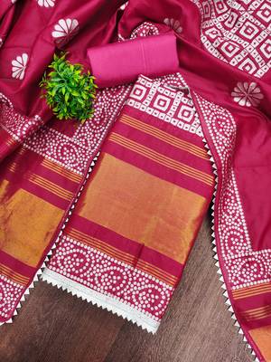  multi print jacquard gajji silk dress material 3