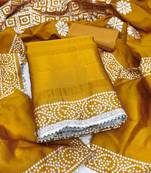 Women's multi print jacquard gajji silk dress material