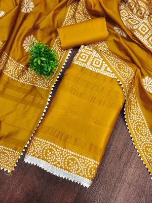  multi print jacquard gajji silk dress material 3
