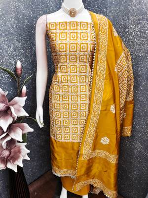  multi print jacquard gajji silk dress material 4
