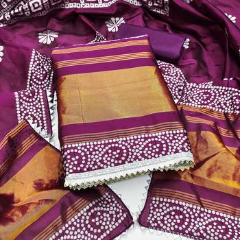  multi print jacquard gajji silk dress material 1