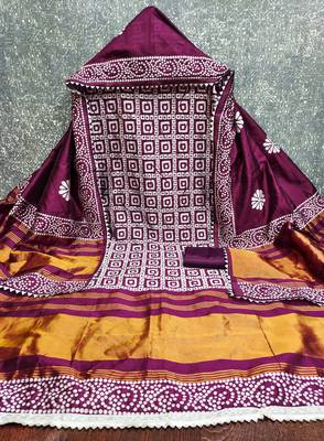  multi print jacquard gajji silk dress material 2