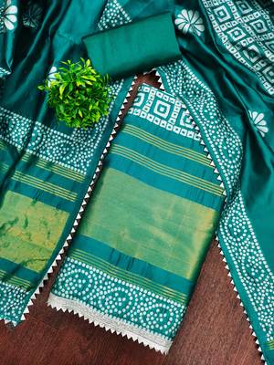  multi print jacquard gajji silk dress material 3