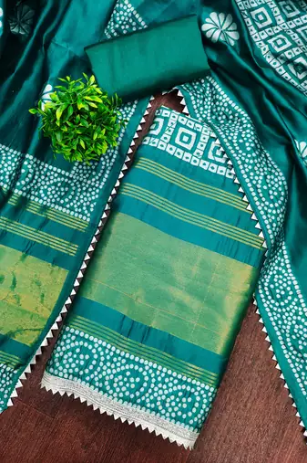  multi print jacquard gajji silk dress material