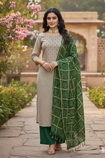 Women's grey embroidery zora silk dress material