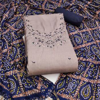  grey embroidery zora silk dress material 1
