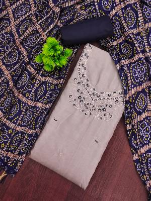  grey embroidery zora silk dress material 3