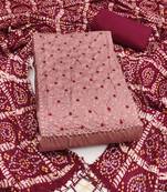 Women's rust embroidery zora silk dress material