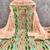 Women's green embroidery slub cotton dress material