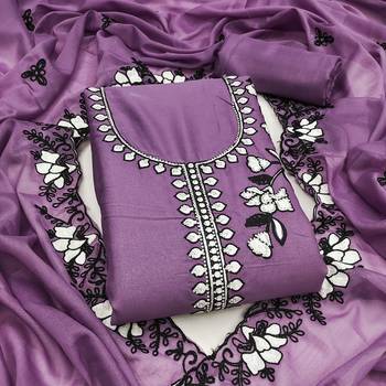  levender embroidery georgette dress material 1