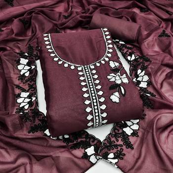 purple embroidery georgette dress material 1