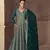 Teal embroidered chinon anarkali suit