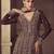 Brown embroidered chinon anarkali suit
