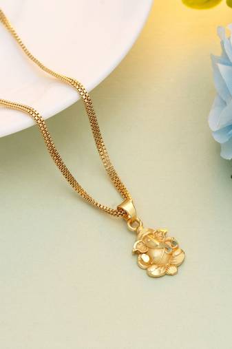 Gold color lord ganesha chain pendant