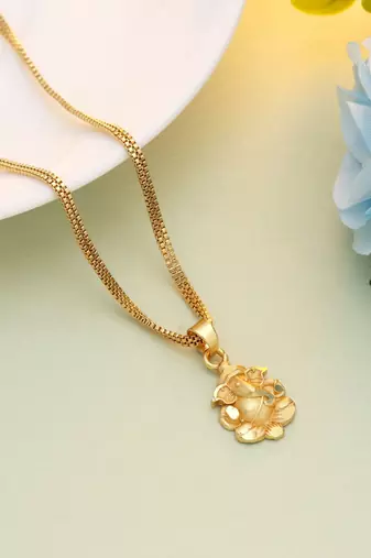 Gold color lord ganesha chain pendant