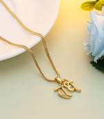 Gold color shri radhe name chain pendant