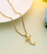 Gold color shri krishna flute design chain pendant