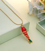 Multi color fish design chain pendant
