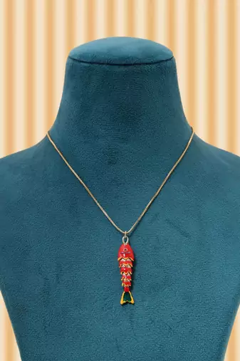 Multi color fish design chain pendant