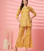 cotton yellow paisley print co-ord set
