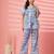 cotton blue abstract print co-ord set