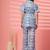 cotton blue abstract print co-ord set