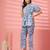 cotton blue abstract print co-ord set