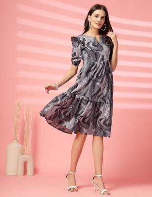 cotton black marble print dress 4