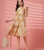 cotton off white marble print dress