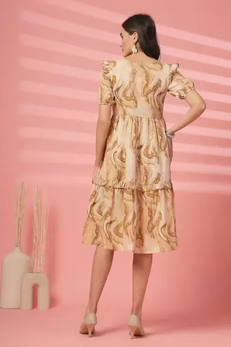 cotton off white marble print dress