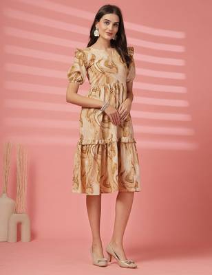 cotton off white marble print dress 3