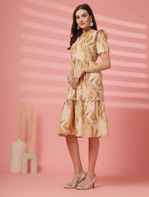 cotton off white marble print dress 4