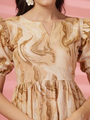 cotton off white marble print dress 5