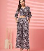 cotton purple abstract print co-ord set