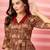 cotton maroon ethnic print maxi dress