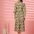 cotton olive green ethnic print maxi dress
