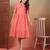 cotton schiffli solid pink dress