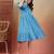 cotton schiffli solid sky blue dress