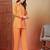 cotton schiffli solid orange co-ord set
