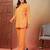 cotton schiffli solid orange co-ord set