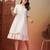 cotton schiffli solid white dress