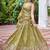 green embroidered crushed lehenga set choli with dupatta