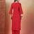 maroon cotton solid kurta set