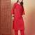 maroon cotton solid kurta set